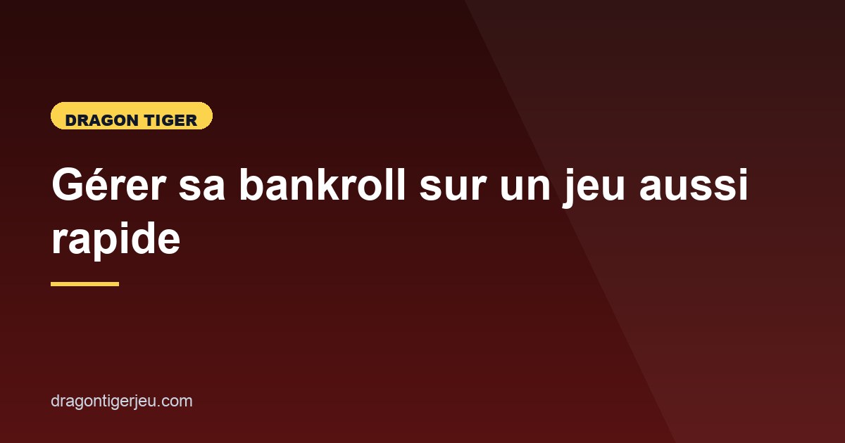 Illustration de l'article consacré à la bankroll sur Dragon Tiger